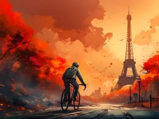 Foto op Plexiglas Olympic Games in Paris 2024. Cycling. Olympic discipline Generative AI © Daniel