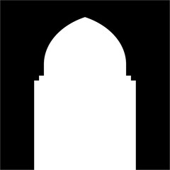 Islamic Arch Design Glyph Inverted Black Filled silhouettes Design pictogram symbol visual illustration