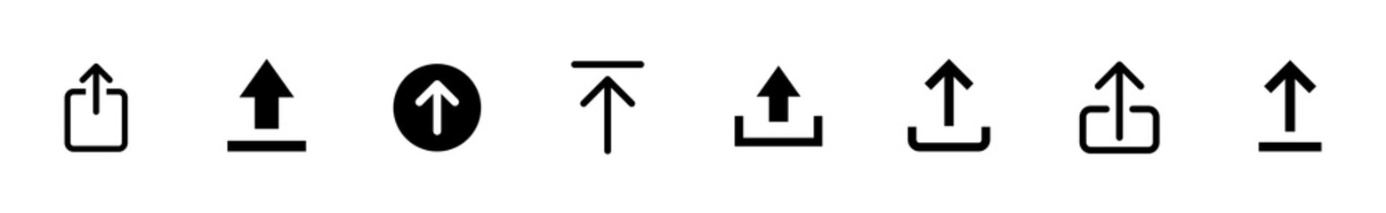 Upload icon set. load data symbol