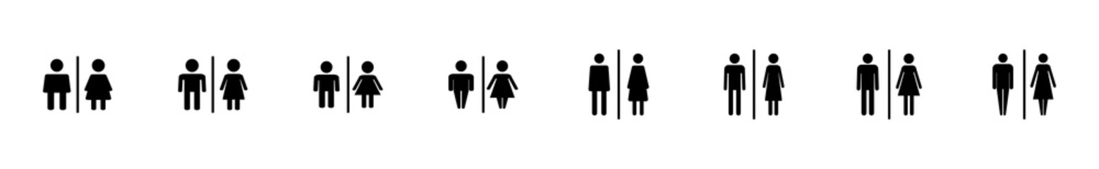 Toilet icon set. restrooms icon vector. bathroom sign. wc, lavatory - obrazy, fototapety, plakaty