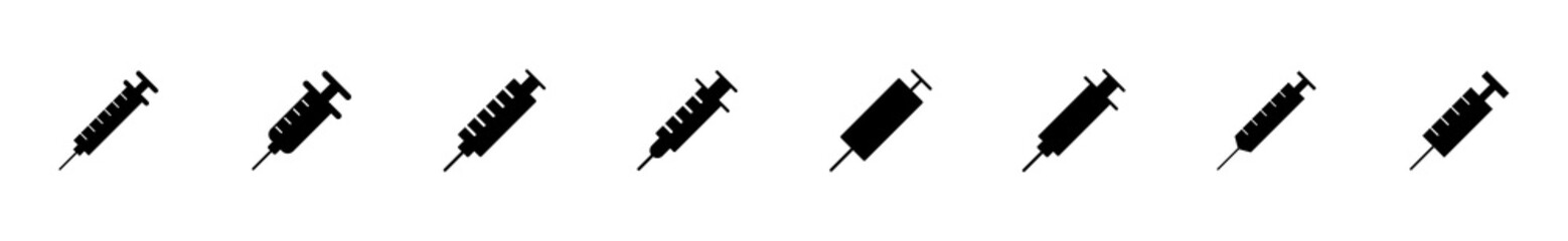 Syringe icon set. injection icon vector. - obrazy, fototapety, plakaty