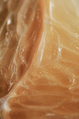 Fototapeta premium Detailed citrus texture. Pattern of citrus fruit filling, visible veins and cells, high contrast, macro photography