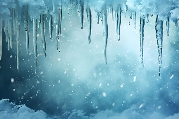 Frostige Eleganz: Verzaubernde Eiszapfen-Rahmen in Winterlandschaft