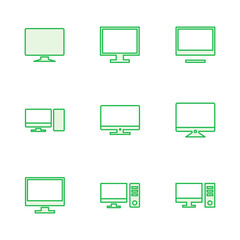 Computer icon set. computer monitor icon vector.