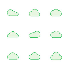 Cloud icon set. cloud vector icon