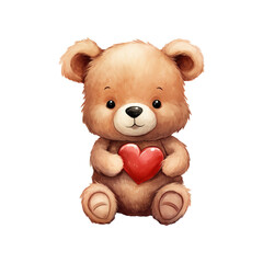 Obraz premium Sweet Romance: Valentine's Day Teddy Bear - Adorable and Furry Symbol of Affection