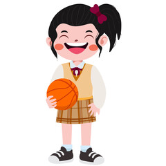 Happy cute children in school uniform