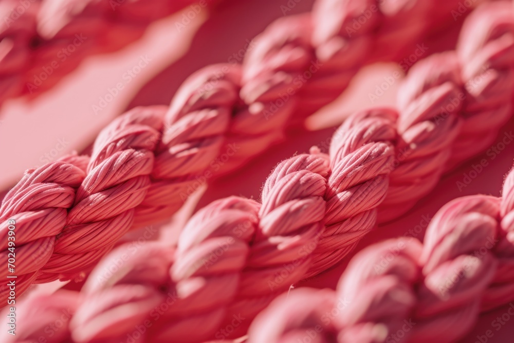 Aufkleber A close-up view of a bunch of red rope. This versatile image can be used in various contexts