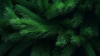 fir-tree green branches close, 4k, photorealistic --no cones, berries - generative ai