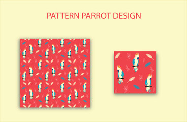 Red Pattern Parrot Design