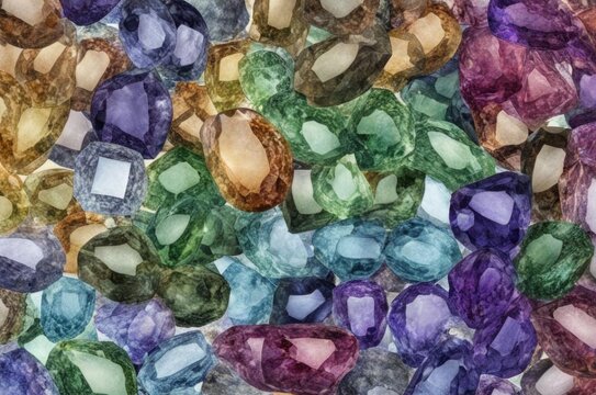 The background is made of precious stones.
