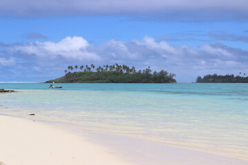 rarotonga clear water sky turquoise white beach
