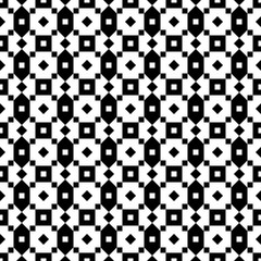 Squares, rhombuses, figures seamless pattern. Folk wallpaper. Checks, diamonds, pickets ornate. Geometric background. Tribal motif. Ethnic ornament. Textile print, abstract image. Vector artwork