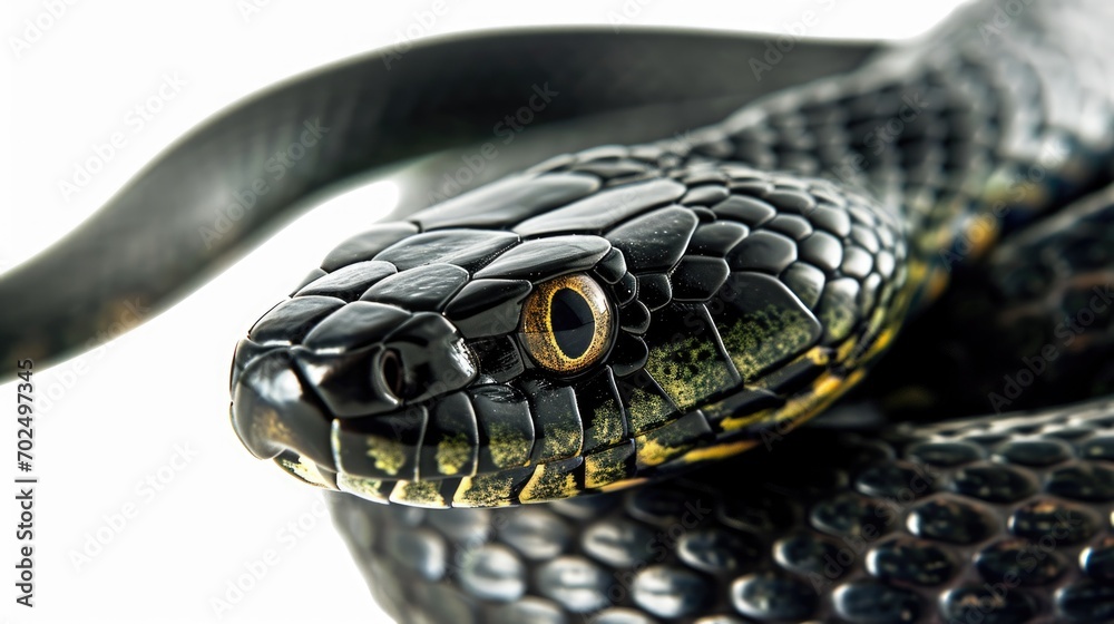 Aufkleber a close-up view of a snake's head on a plain white background. this image can be used for educationa