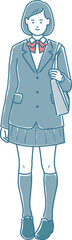 女子学生　全身