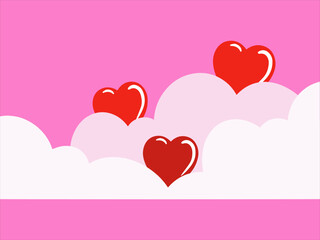 Valentines Day Heart Background Illustration
