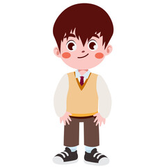 Happy cute children in school uniform