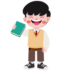 Happy cute children in school uniform