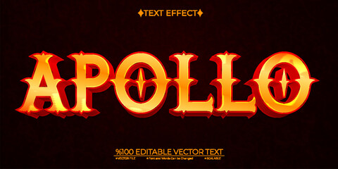 Redn and Gold Greek God Apollo Editable Vector 3D Text Effect
