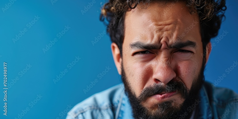 Aufkleber a close-up photograph of a man with a beard. this image can be used for various purposes