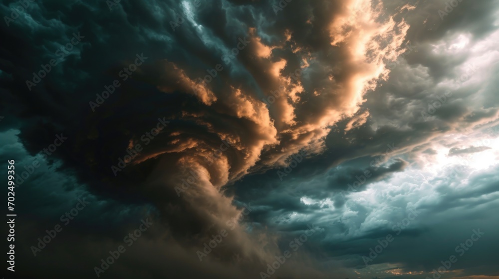 Poster A very large cloud floating in the sky. Perfect for weather-related articles or backgrounds