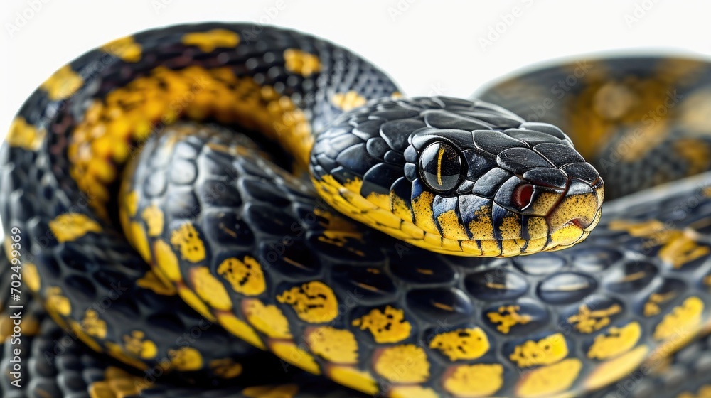 Aufkleber a close-up photograph of a snake on a white surface. this image can be used for educational material
