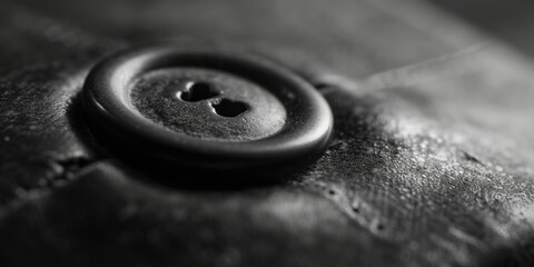 A close-up photograph of a black and white button. Suitable for various design projects