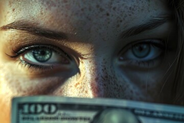 Close up of a person holding a money bill. Suitable for financial and business concepts