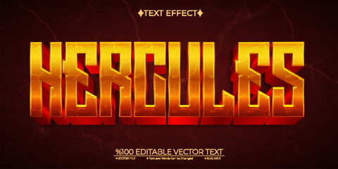 Dark Gold Greek God Hercules  Editable Vector 3D Text Effect