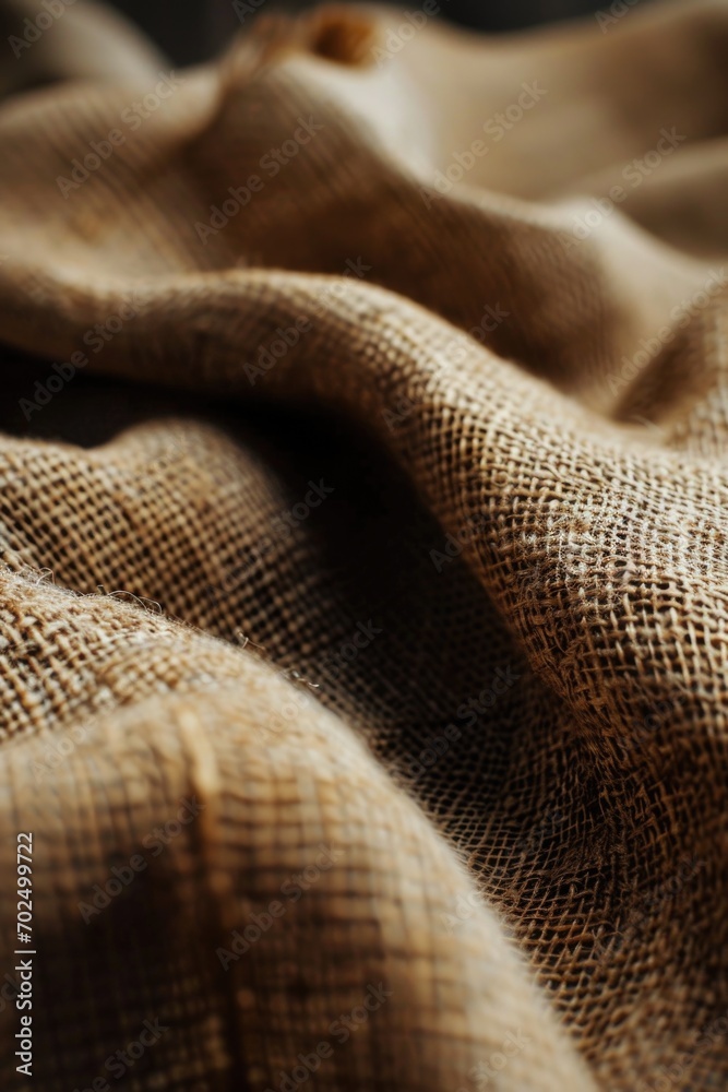 Poster A detailed view of a piece of cloth placed on a bed. Can be used to showcase bedding or interior design concepts