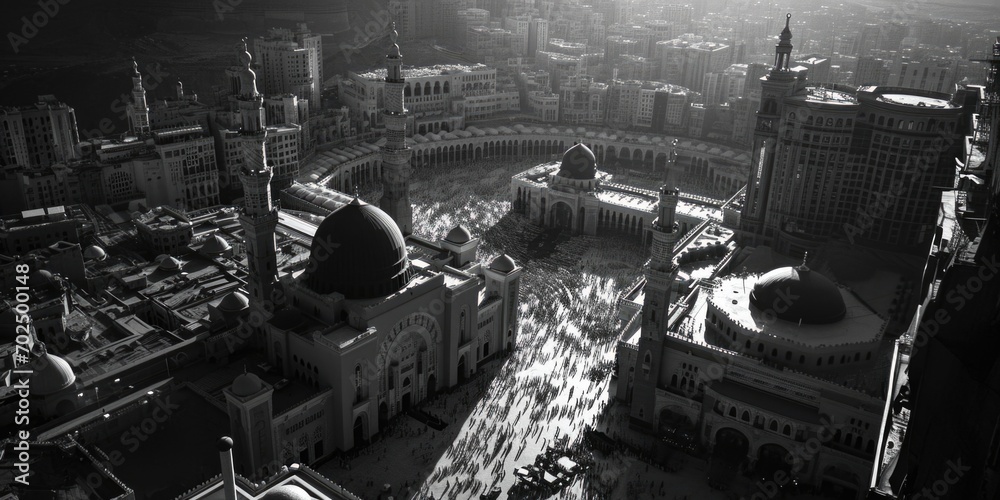 Poster A black and white photo capturing the essence of a city. Perfect for adding a touch of sophistication and elegance to any project