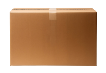 Cardboard package box isolated on transparent background.