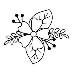 Flower bouquet line art. Design element with floral theme.