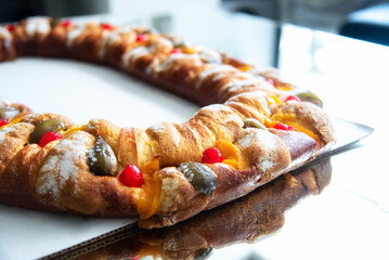 Traditional Mexican kings' thread that is eaten on January 6 in Mexico - Rosca de Reyes