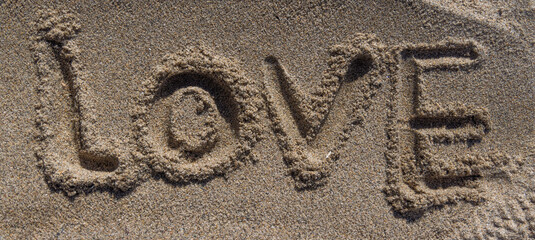Love Written On The Beach In Sand