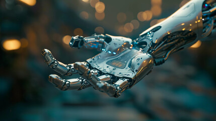 Robot hand reaching ,AI technology background.artificial intelligence.