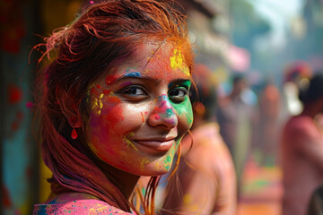 The Hindu festival Holi, india - obrazy, fototapety, plakaty