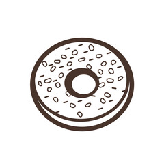 Line Art Illustration Of A Sweet Donut