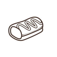 Line Art Illustration Of  A Bread With Mayonnaise