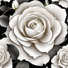 Artistic white blooming rose