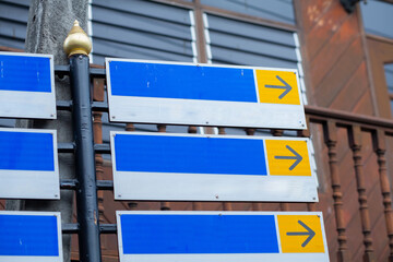 Directional signs, advertisements used in the community