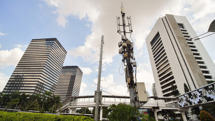 A mobile tower on the streets of Jakarta, the capital of Indonesia.