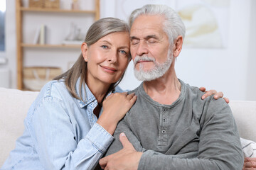 Portrait of affectionate senior couple at home