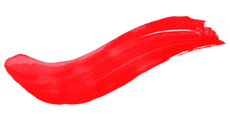 Shiny red brush watercolor painting isolated on transparent background. watercolor png