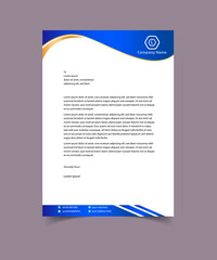 Professional corporate company business colorful letterhead template design with a4 size stationary item modern letterhead. - obrazy, fototapety, plakaty