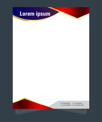Obraz premium Professional corporate company business colorful letterhead template design with a4 size stationary item modern letterhead.