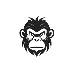 Chimpanzee logo design vector template. Gorilla head symbol.