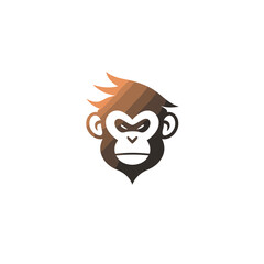 Chimpanzee logo vector design template. Gorilla icon.