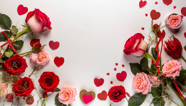 san Valentín fondo corazones y rosas 