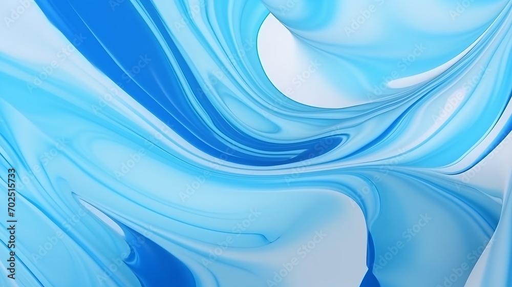Poster Marbled blue abstract background. Liquid marble pattern. : Generative AI
